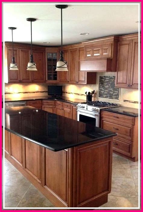 dark brown granite with oak cabinets and stainless steel appliances|best granite for oak cabinet.